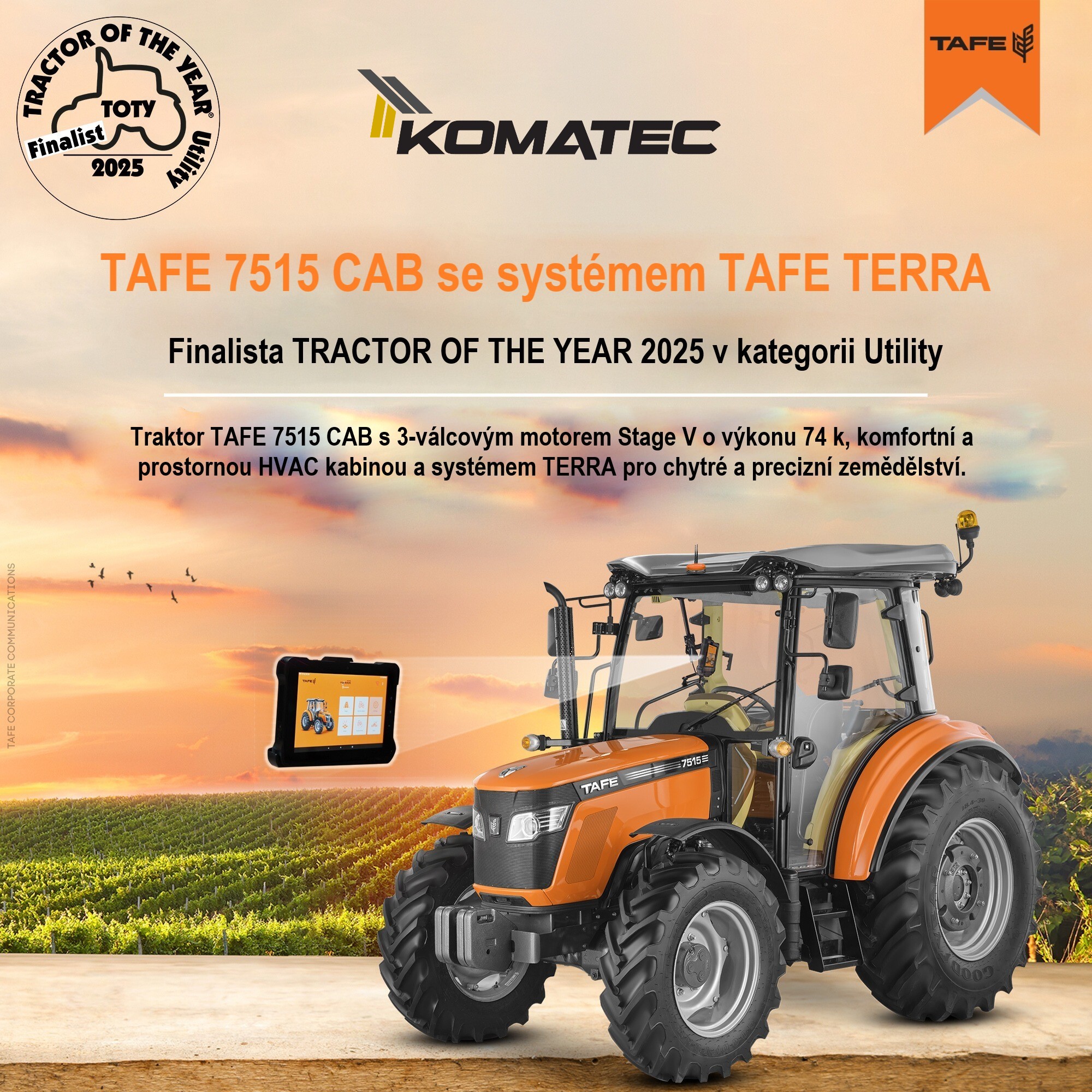 TAFE 7515 Cab finalista – Tractor of the year 2025 / Traktor roku 2025