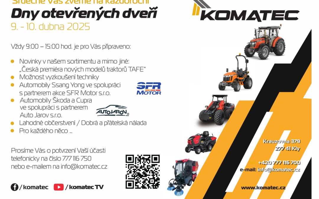 Zveme Vás na Dny otevřených dveří KOMATEC s.r.o.